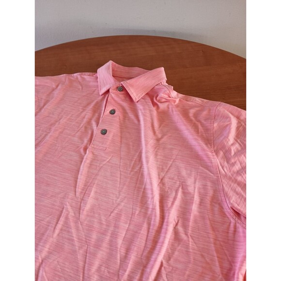 Footjoy Golf Shirt Polo Men's XL Pink Stretch Logo Short Sleeve Zebra Print - Picture 4 of 8